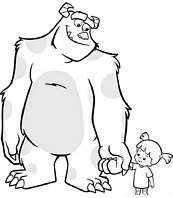 coloriage le monstre et la fillette